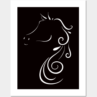 White Horse Head Posters and Art